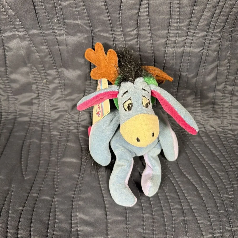 Disney Store Eeyore Bean Bag Plush Winnie the Pooh Donkey w/ Tags Vintage